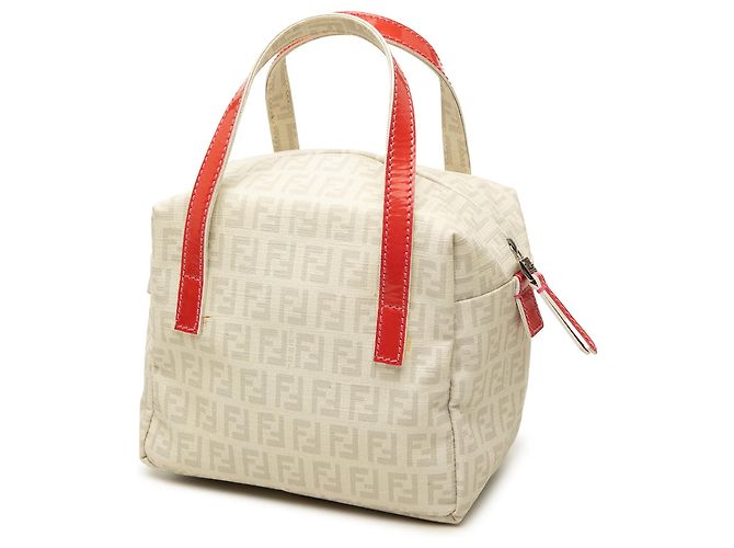Fendi Mini Zucchino Spalmati Handtasche Weiß - Ansicht 2