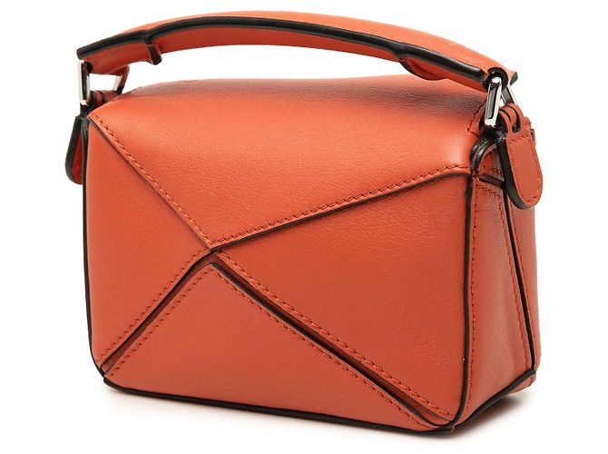 Borsa Nano Puzzle LOEWE in vitello Orange Arancione - vista 2