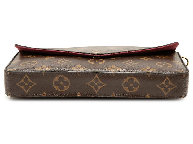 Borsa a tracolla Louis Vuitton Monogram Pochette Felicie Marrone - vista 3
