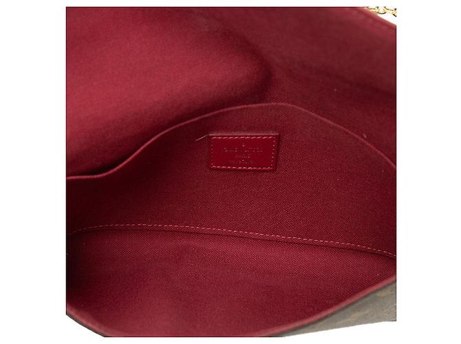 Borsa a tracolla Louis Vuitton Monogram Pochette Felicie Marrone - vista 4