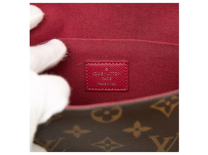Borsa a tracolla Louis Vuitton Monogram Pochette Felicie Marrone - vista 5