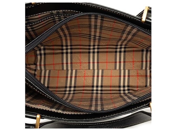 Borsa tote Burberry in pelle nera Nero - vista 4
