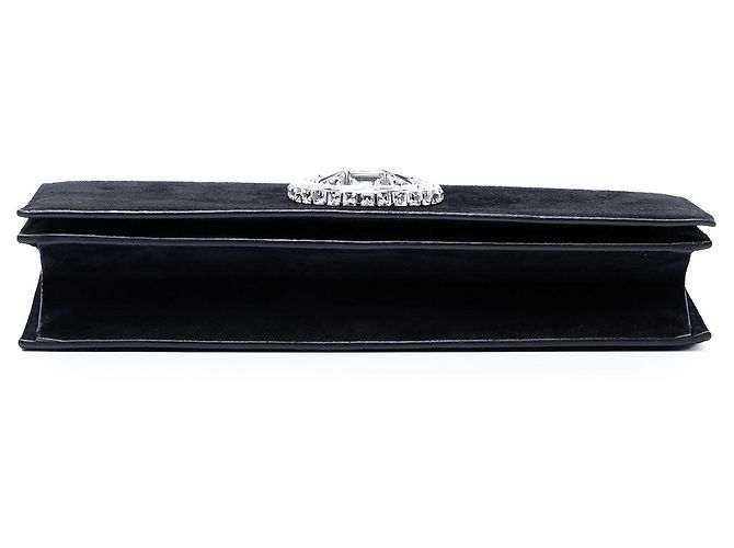 Clutch Gucci Broadway in camoscio nero con cristalli - vista 3
