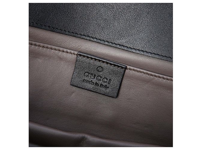 Clutch Gucci Broadway in camoscio nero con cristalli - vista 5