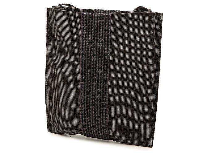 Bolsa Tiracolo Pochette Herline em lona Hermès cinza - vista 2