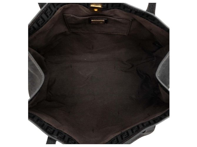 Borsa Tote Fendi Zucchino Canvas Nera Nero - vista 4