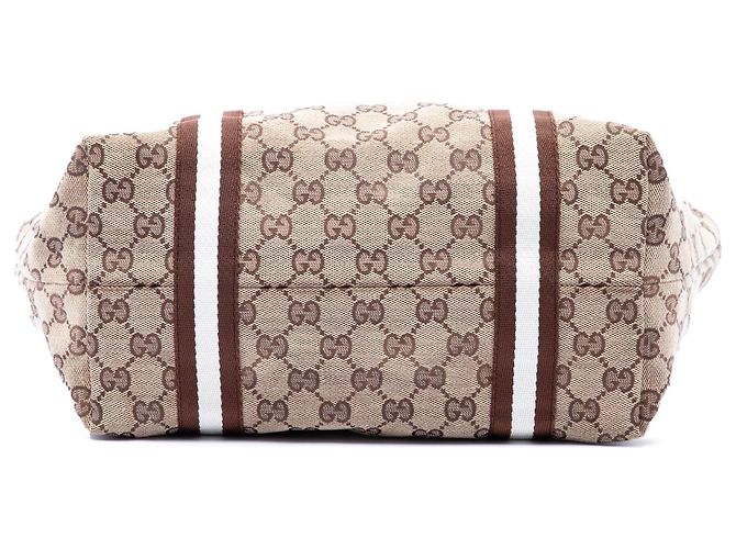 Borsa Tote Gucci GG Canvas Web Jolicoeur Beige - vista 3