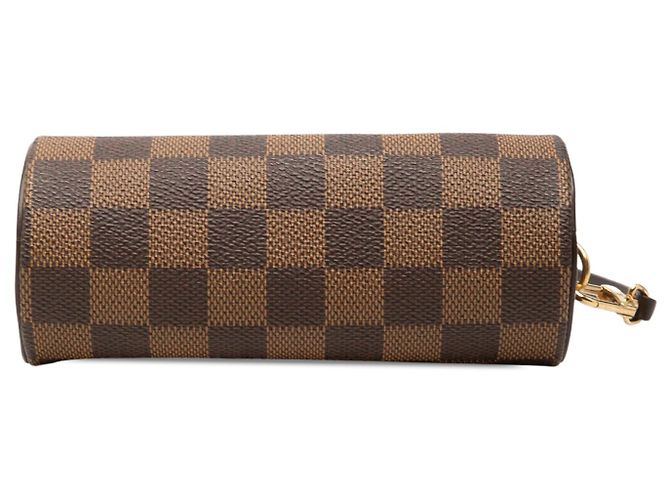 Borsa a mano Louis Vuitton Damier Ebene Papillon Pochette Marrone - vista 3