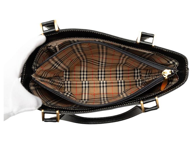 Tote in pelle Burberry nera Nero - vista 4