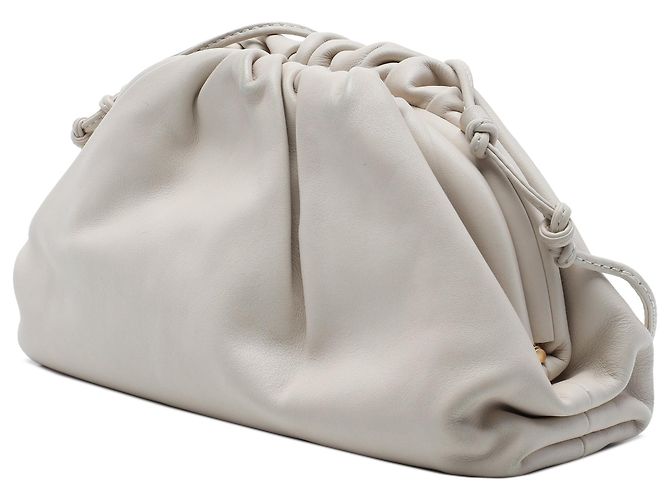 Borsa a tracolla The Mini Pouch in nappa bianca Bottega Veneta Bianco - vista 2
