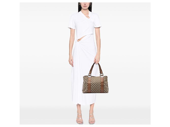 Gucci Medium GG Canvas Bamboo Libeccio Tote Beige - Ansicht 5