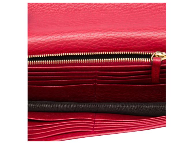 Borsa a tracolla con catena Gucci Interlocking G in pelle di vitello Dollar rossa Rosso - vista 4