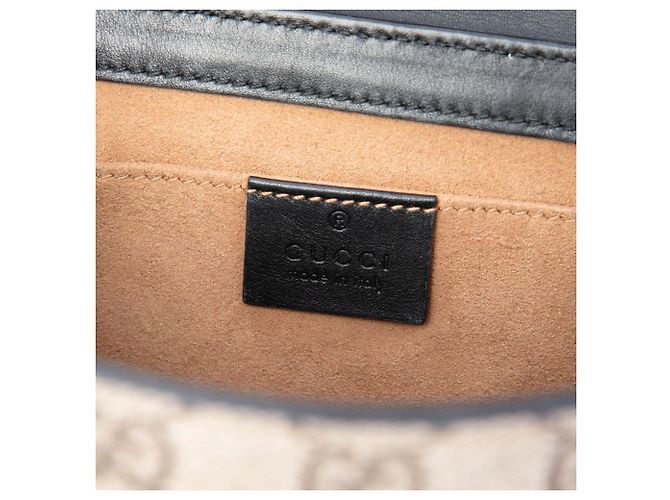 Borsa a Tracolla Gucci Small GG Supreme Padlock Nera Nero - vista 5