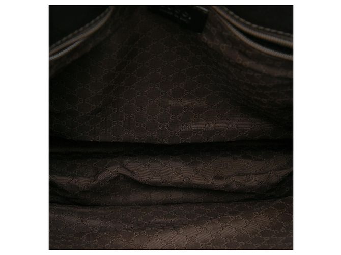 Bolsa de Ombro Gucci em Lona Bege com Web - vista 4