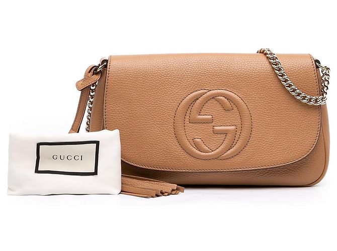 Borsa a tracolla Soho Chain Gucci Medium in pelle di vitello marrone - vista 7
