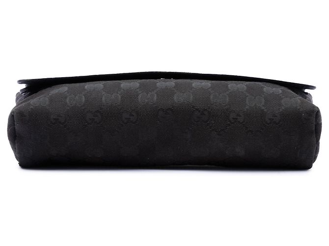 Borsetta a cintura Gucci in GG Canvas e pelle nera con fascia Web Nero - vista 3