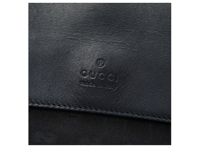 Borsetta a cintura Gucci in GG Canvas e pelle nera con fascia Web Nero - vista 5
