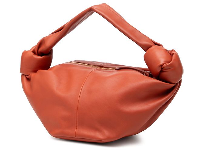 Mini borsa Bottega Veneta Double Knot in pelle di vitello Arancione - vista 2