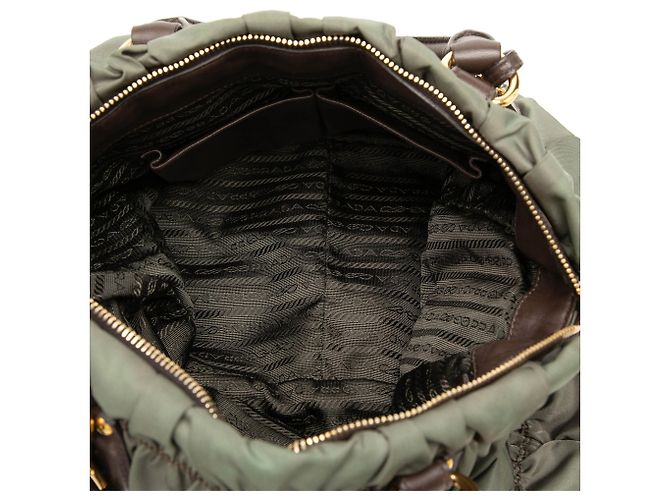 Bolso Satchel Prada Tessuto Gaufre Verde - vista 4