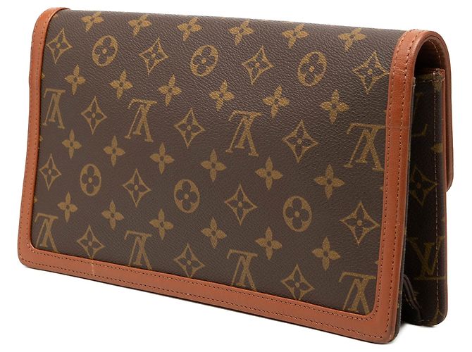 Bolso de mano Louis Vuitton Monogram Pochette Dame GM marrón Castaño - vista 2