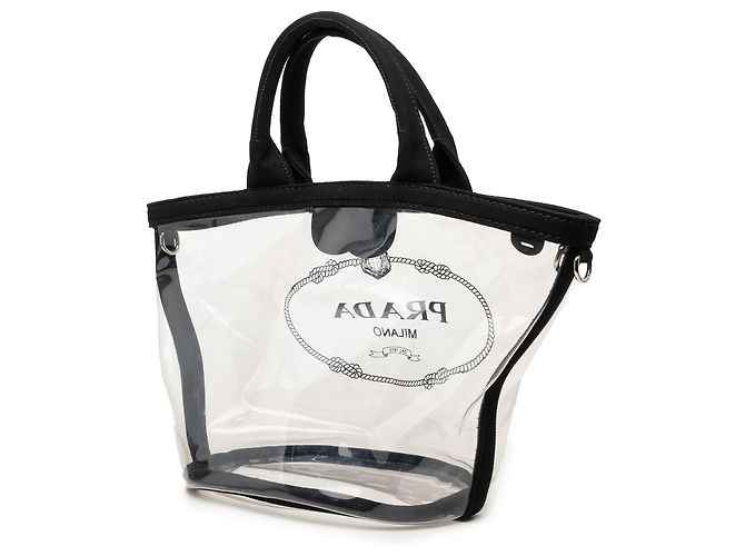 Prada PVC Canapa Logo Tote Satchel schwarz - Ansicht 2