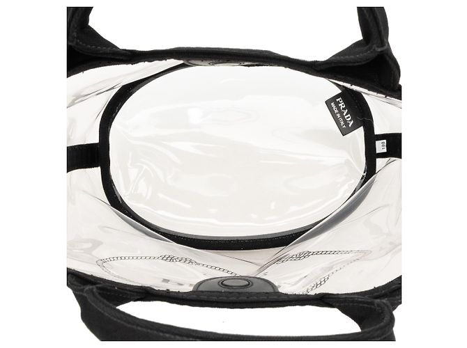 Prada PVC Canapa Logo Tote Satchel schwarz - Ansicht 4
