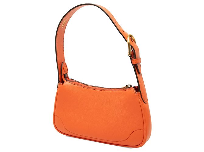 Borsa a tracolla Mini Aphrodite in pelle arancione Gucci - vista 2
