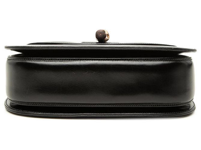 Bamboo Mala Satchel Night Gucci em pele de vitelo preta com bambu Preto - vista 3