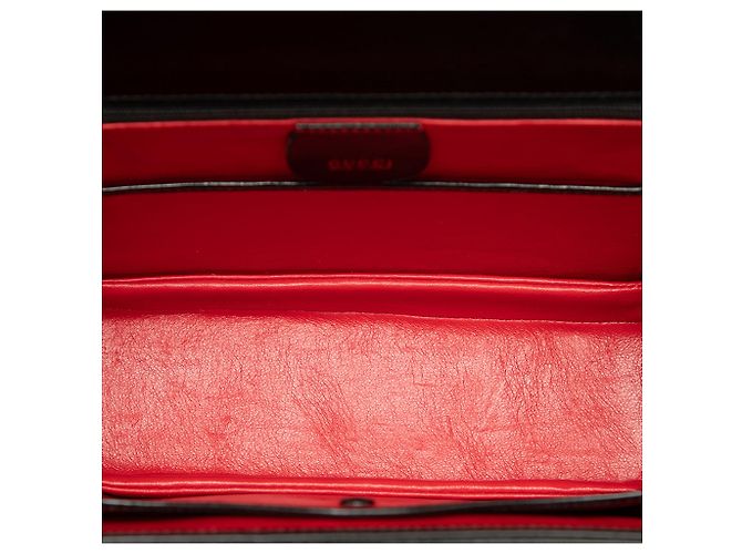 Bamboo Mala Satchel Night Gucci em pele de vitelo preta com bambu Preto - vista 4