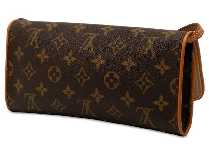Borsa a tracolla Louis Vuitton Monogram Pochette Twin GM Marrone - vista 2