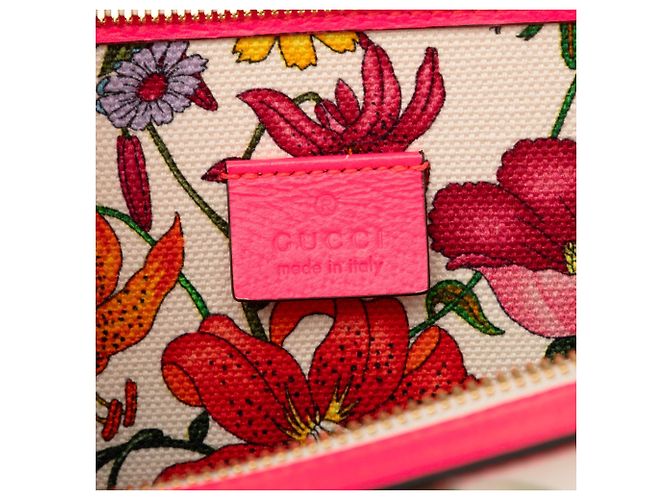 Borsa Satchel Gucci Flora Medium in tela bianca Bianco - vista 5