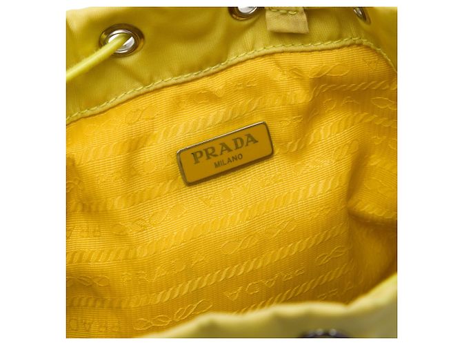 Pochette à cordon Prada Tessuto Jaune - vue 5