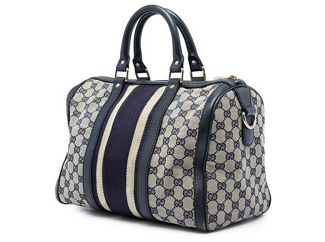 Borsa Boston Satchel Gucci Medium GG Canvas Web Joy Beige - vista 2