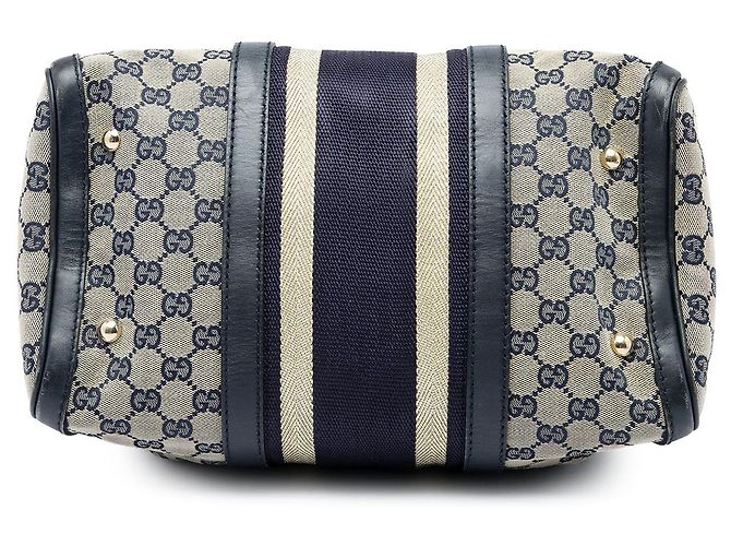 Borsa Boston Satchel Gucci Medium GG Canvas Web Joy Beige - vista 3