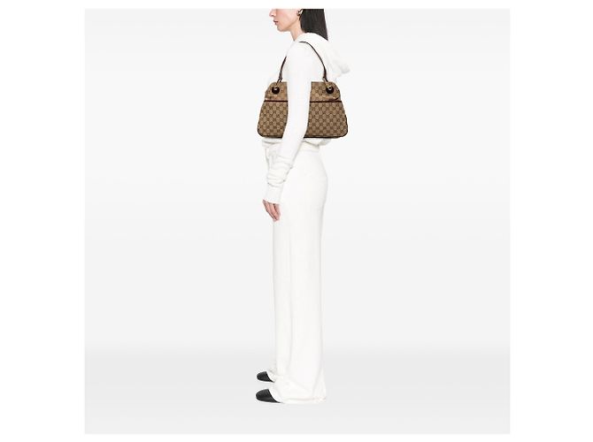 Bolsa de Ombro Gucci GG Canvas Eclipse Bege - vista 7