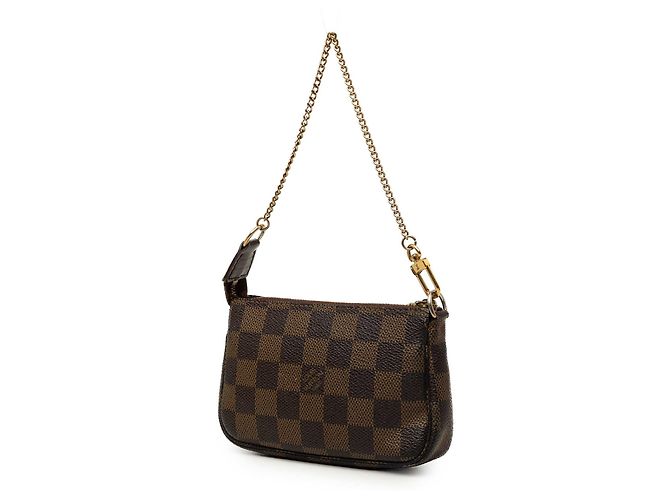Borsa a mano Louis Vuitton Damier Ebene Mini Pochette Accessoires Marrone - vista 2