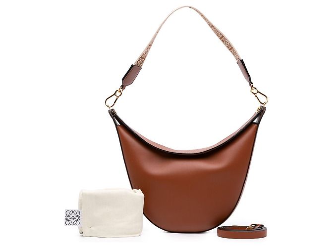 Bolsa Luna Hobo Small em couro marrom LOEWE - vista 7