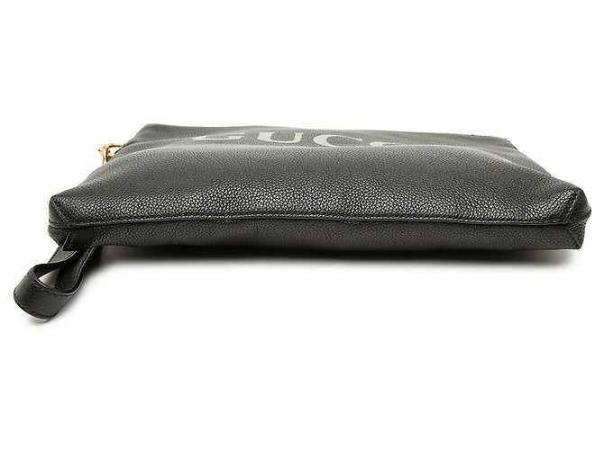 Clutch Gucci in pelle di vitello con logo nera Nero - vista 3