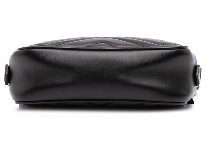 Borsa a tracolla Mini GG Marmont in pelle di vitello matelassé nera Gucci Nero - vista 3