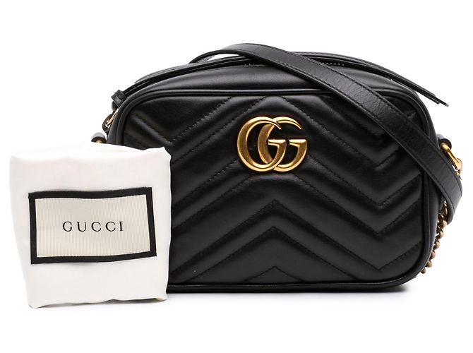 Borsa a tracolla Mini GG Marmont in pelle di vitello matelassé nera Gucci Nero - vista 7