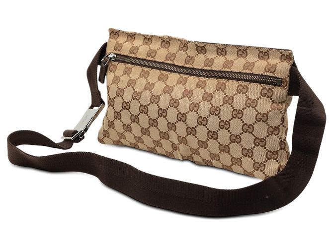 Bolso cinturón Gucci GG Canvas beige con doble bolsillo - vista 2
