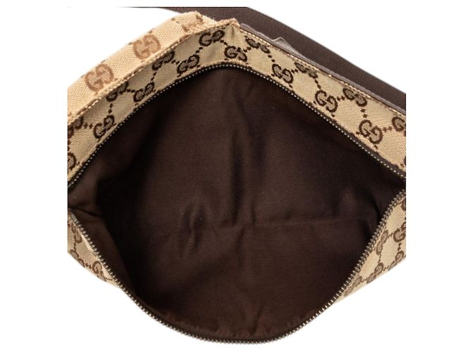 Bolso cinturón Gucci GG Canvas beige con doble bolsillo - vista 4
