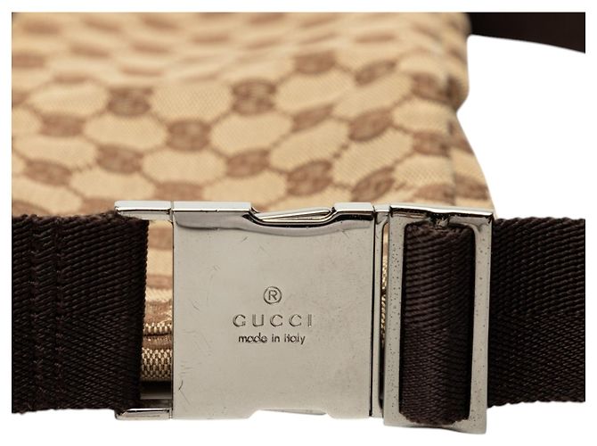 Bolso cinturón Gucci GG Canvas beige con doble bolsillo - vista 7