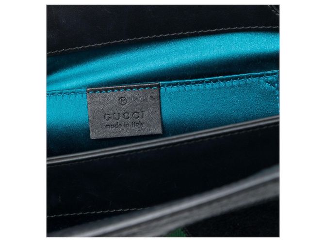 Borsa a tracolla Gucci Small Suede Web Ophidia Chain Nera Nero - vista 5