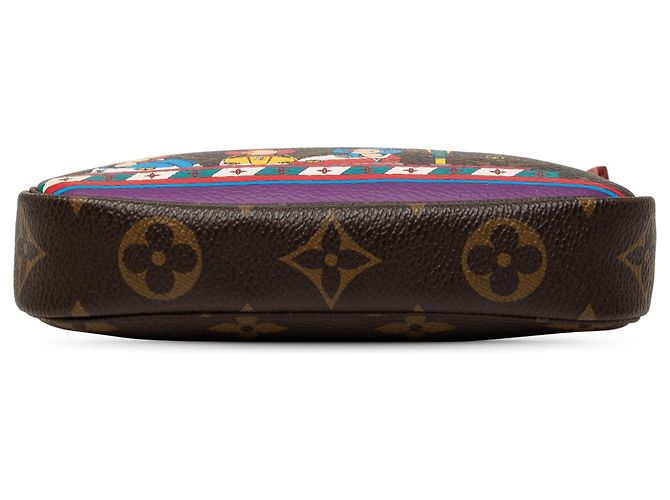 Borsa a tracolla Louis Vuitton Monogram Vivienne Christmas Mini Pochette Accessoires Marrone - vista 3