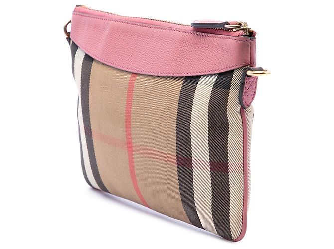 Borsa a tracolla Burberry House Check Canvas Derby Peyton Beige - vista 2