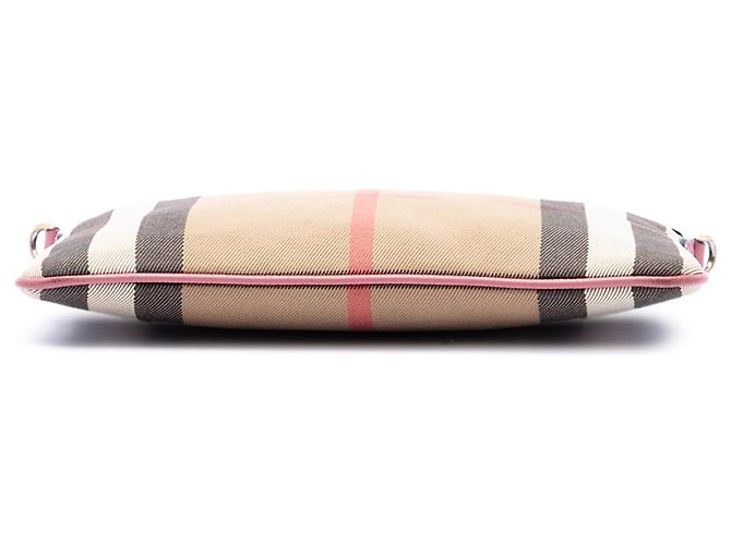 Borsa a tracolla Burberry House Check Canvas Derby Peyton Beige - vista 3
