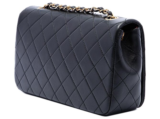 Borsa a tracolla Chanel Medium Quilted Lambskin Full Flap nera Nero - vista 2