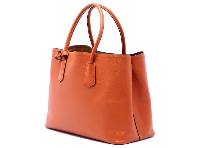 Bolso Prada Medium Saffiano Cuir de Doble Asa Naranja - vista 2