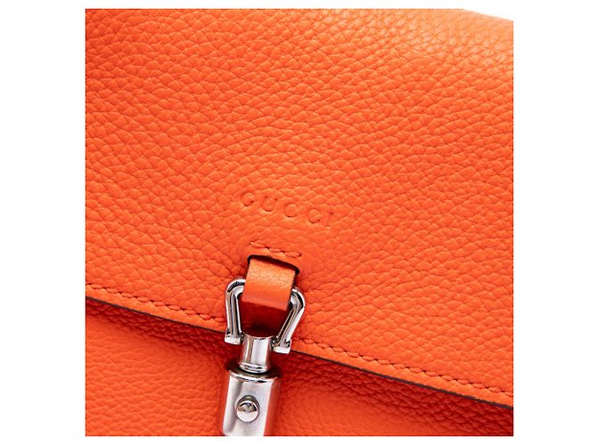 Borsa a tracolla convertibile Jackie in pelle di vitello arancione Gucci - vista 5